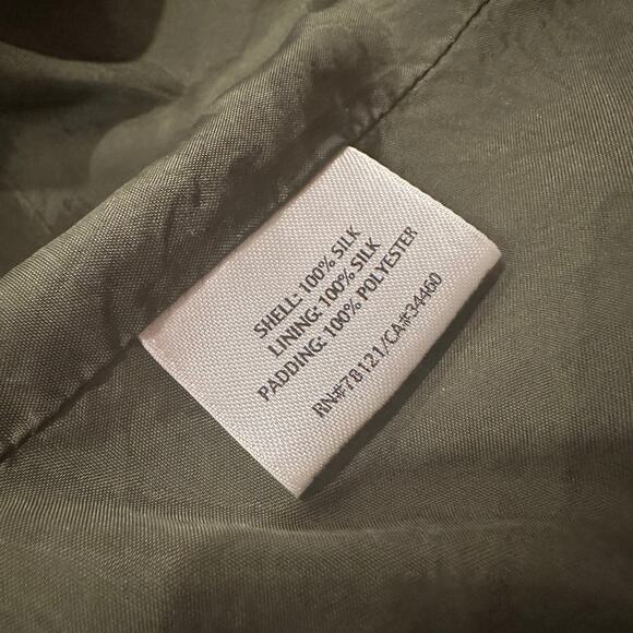 Green Eileen Fisher Quilted Silk Jacket sz S Lightweight Jacket - Picture 4 of 11